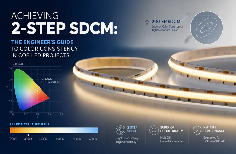 Farbkonsistenz bei COB LED: 2-Step vs 3-Step SDCM | ADLED